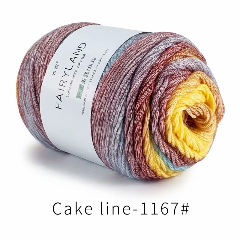 100g Rainbow Color Hand-woven Cotton Yarn Soft Crochet Thick Yarn For Hand Knitting Warm Sweater Sofa Cushion Scarf DIY: 1pc 1167