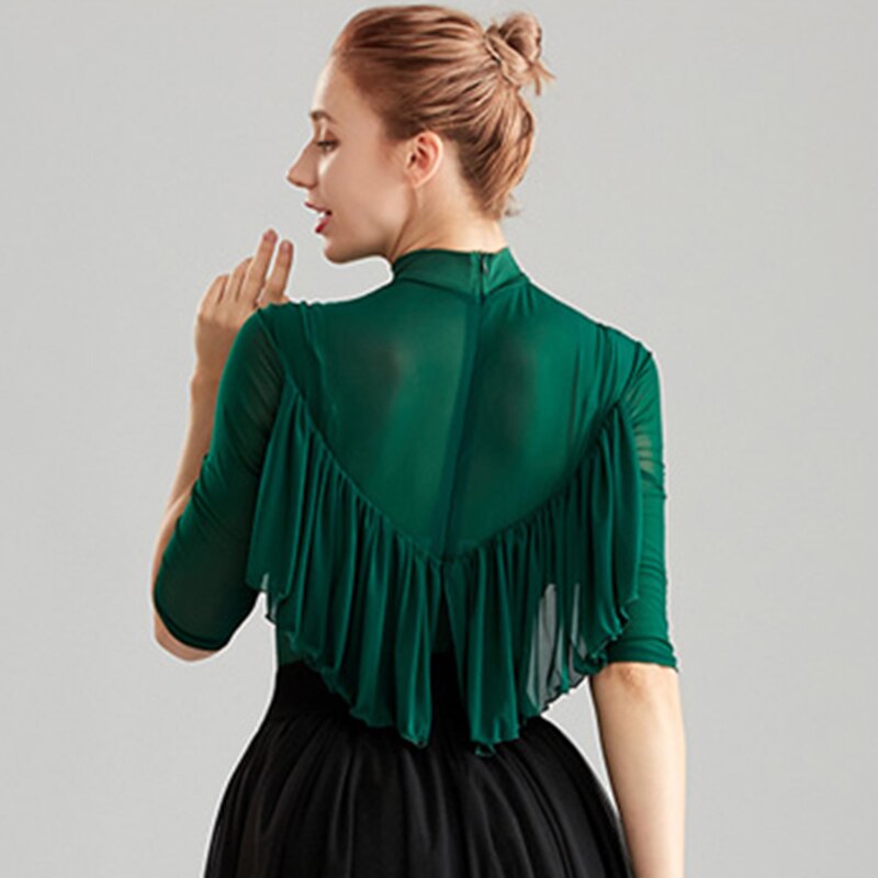 ballroom dance tops short-sleeved Modern Latin dance practice clothes for women