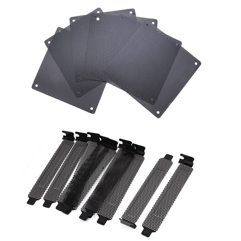 16 stück computer-mesh-pc-gehäuselüfter-kühler-staubfilter-chassis-gehäuse-staubschutzabdeckung , 10 stück 12 x 2 x 1.2cm & 6 stück 12 x 12cm
