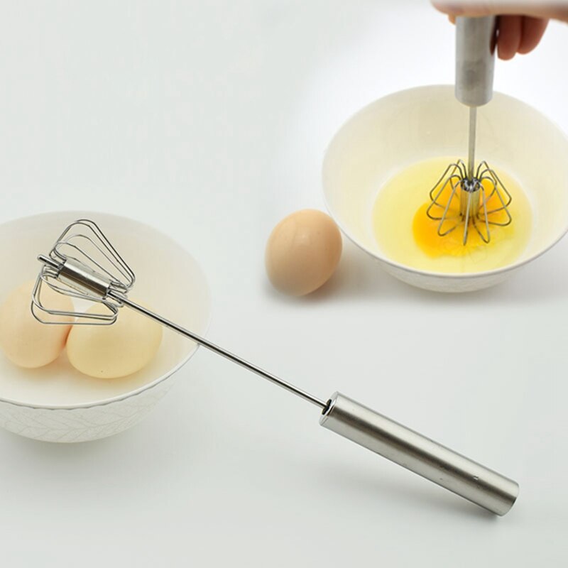 Stainless Steel Semi-Automatic Whisk Mixer Balloon Egg Milk Beater Cooking Tool Hand Rotating Egg Stiring Tools