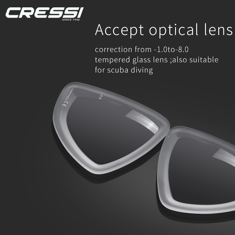 Cressi RANGRE OPTICAL LENS RIGHT EYE for Ranger Diving Mask Correction from -1.0 to -8.00 or Nearsighted Diver