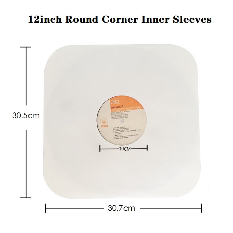 20Pcs Zwaargewicht 12Inch Record Innerlijke Mouwen Anti-Statische Kraftpapier Afgeronde Hoeken Binnenzak Voor lp Record Vinyl