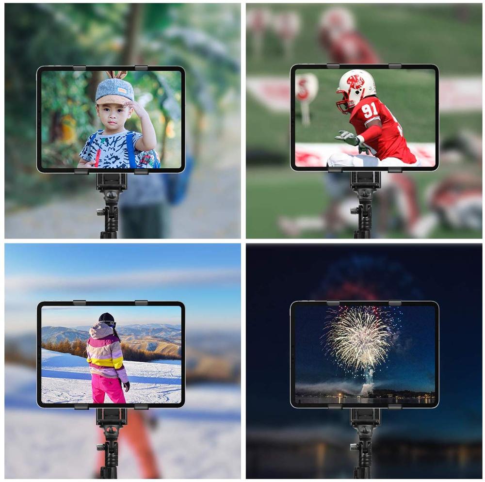 Tablet Stand, Adjustable Tablet Tripod Mount Adapter, Tablet Clamp Holder for iPad Air Mini Pro Galaxy Tab E 7-11''