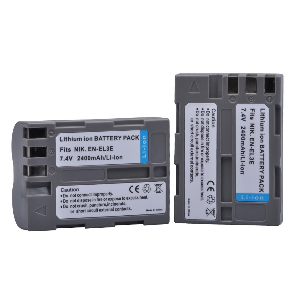 1Pcs 2400mAh EN-EL3e EN EL3e ENEL3e Batteries for Nikon D30 D50 D70 D70S D90 D80 D100 D200 D300 D300S D700 Digital Camera: 2Battery