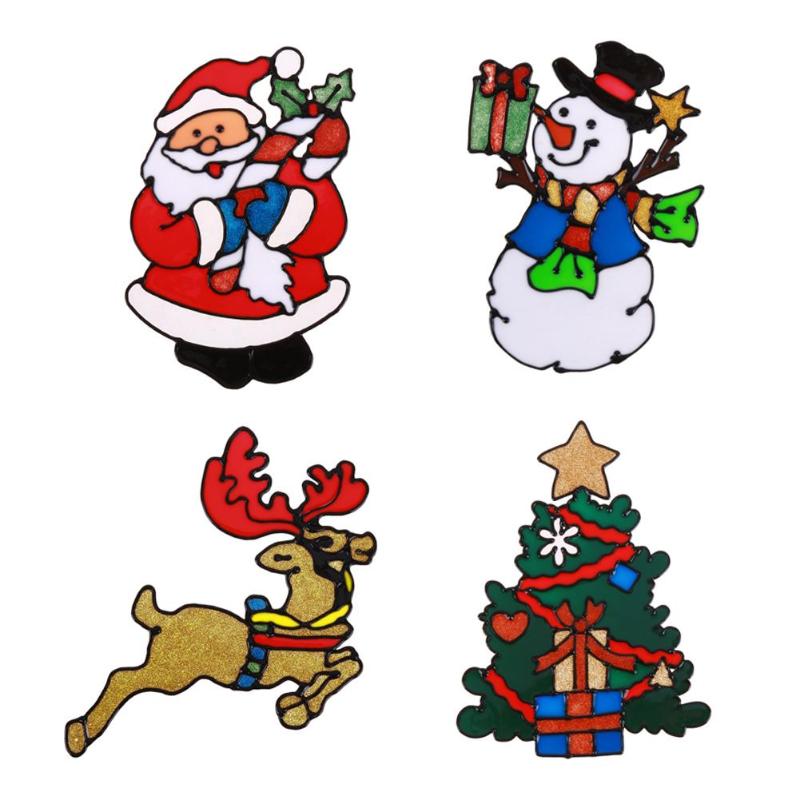 Pegatinas de cristal de silicona de Navidad para Año , pegatina decorativa de Navidad para puerta de cristal y ventana grande, herramienta de decoración de ambiente para Navidad
