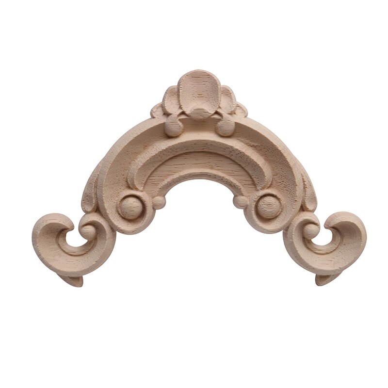 Hout Mouldings Hout Applique Carving Lijnen Onlay Retro Natuurlijke Gesneden Bloem Oval Bloemen Houten Kast Hoek Thuis Deuren