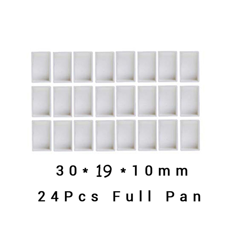 6/12/24/36/48pcs Empty Full/Half Pan Paint Plastic Watercolor Paint Grid Half Pans Artists Palette Art Supplies: Full Pan 3.2ml 24pcs