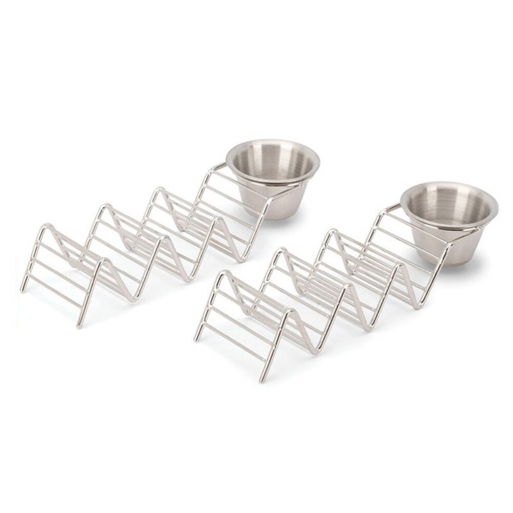 2Pcs Taco Houder 304 Rvs Mexicaanse Pannenkoek Rack Taco Rek Voor Camping Barbecues