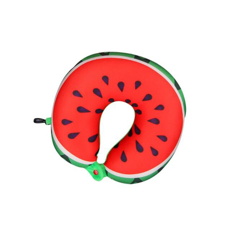 1Pcs 6 Kleuren Fruit U Vormige Kussen Bescherm De Nek Reizen Watermeloen Citroen Kiwi Oranje Kussens Kussen: watermelon