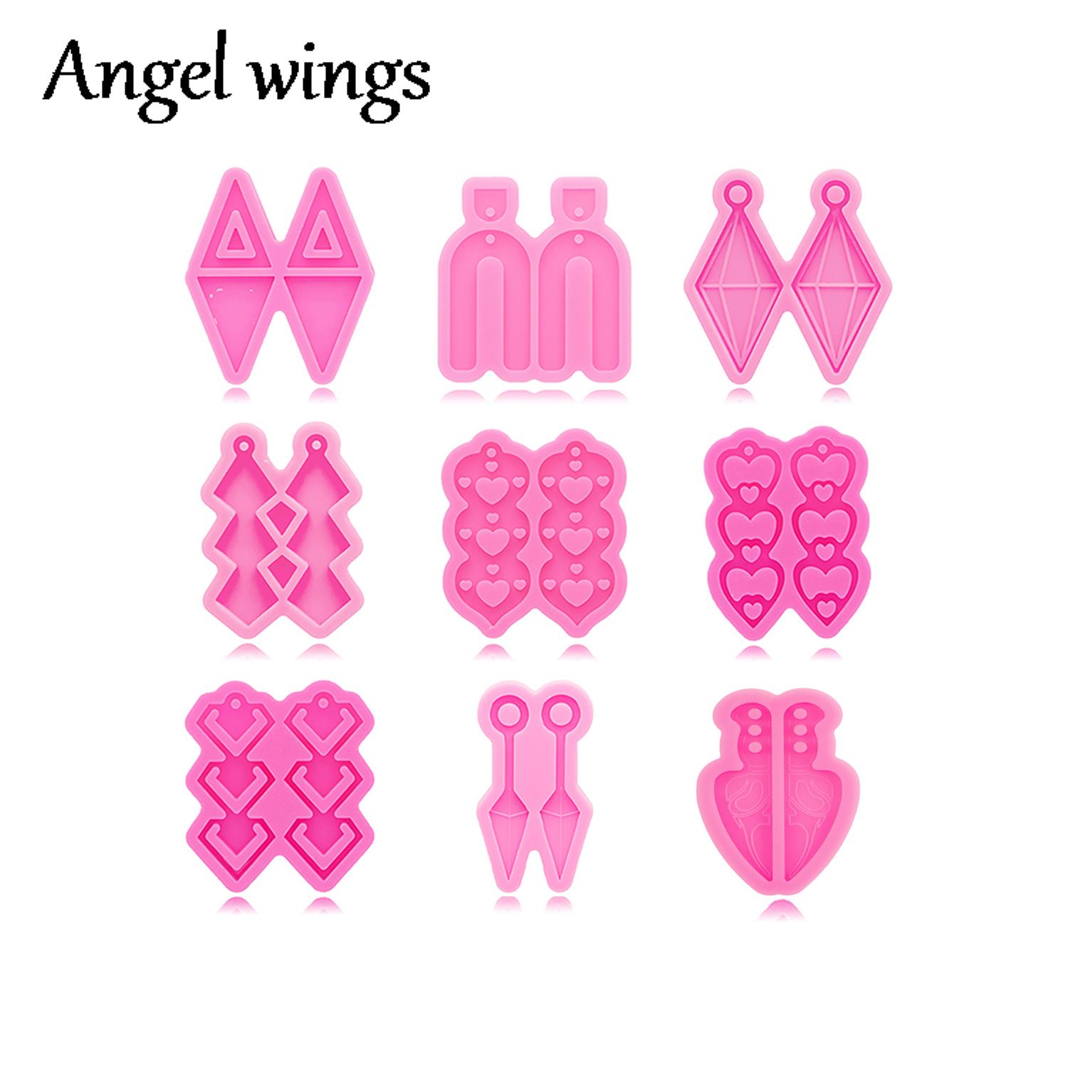 DY1075 Glossy Hoefijzer/Hart/Kunai Mes Oorbellen Siliconen Mallen, maken Ambachten Met Epoxy Diy Handgemaakte Charms Resin Art Mold