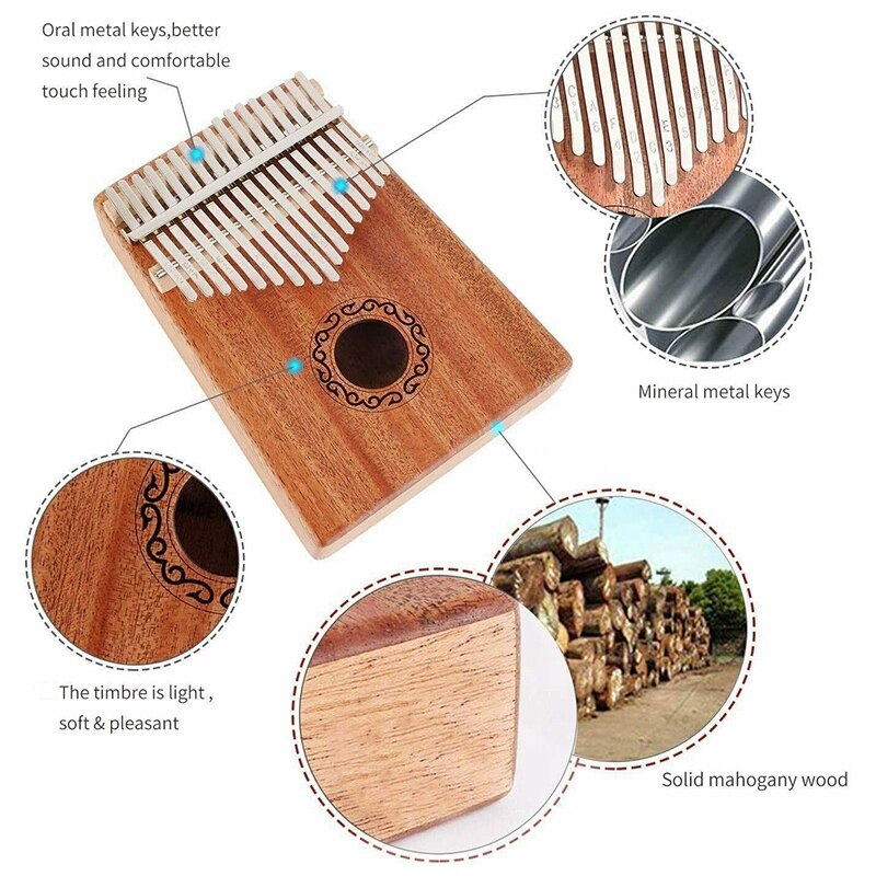 17- tangenter kalimba thumb piano finger piano til begyndere eller professionelle