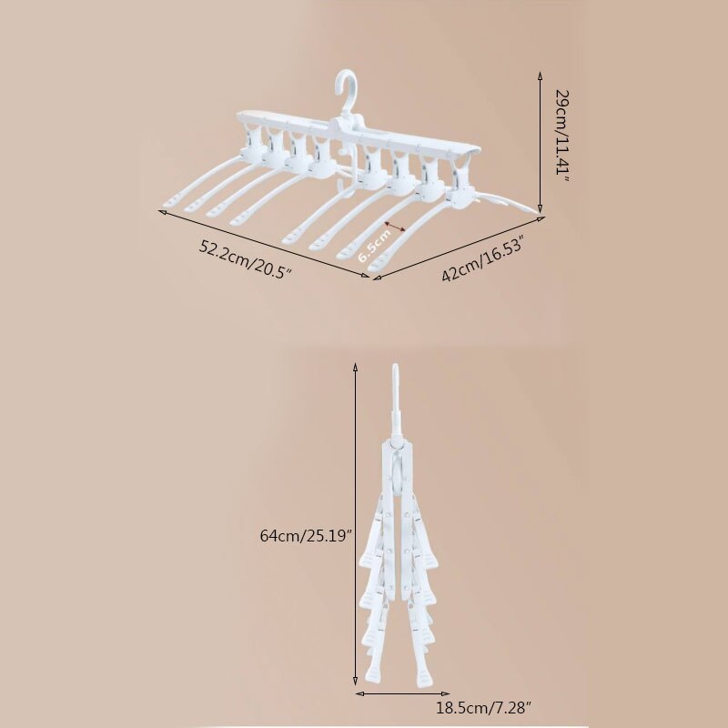 Multi-Function PP Environmental Protection Hanger Storage Folding Hangers Balcony Hangers Douyin Clothes Support Storage Tool