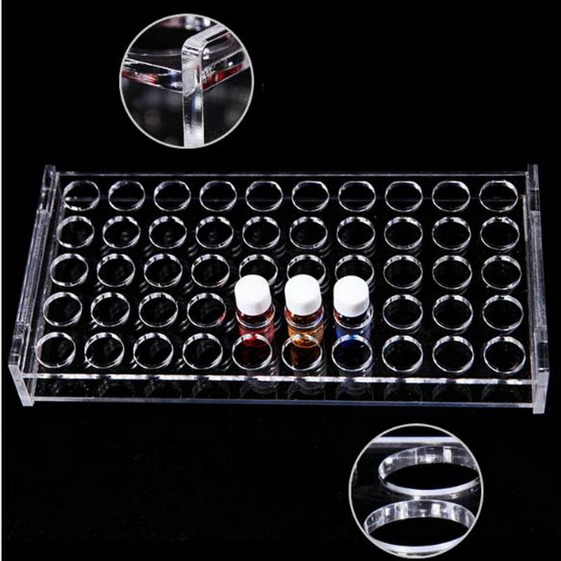 50Holes Lab Sample Bottle Rack Reagent Analytical Bottle Holder Perspex Chromatographic Bottle Rack For 2/3/5ml/10ml/20ml-60ml