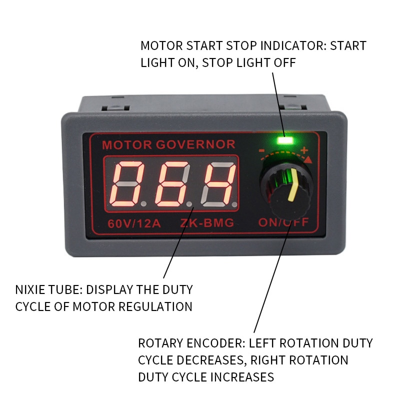 Adjustable Controller DC Motor DC Speed controller Digital display Governor Switch PWM DC Speed Controller