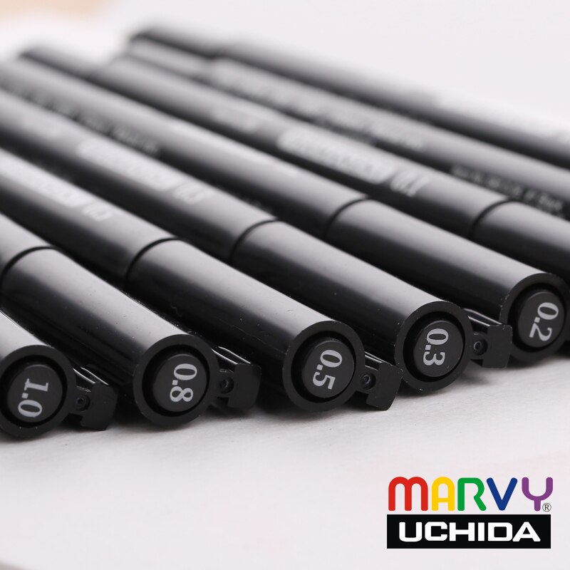MARVY Pigma Micron – stylo fin à base d&#39;huile, 1 pièce, encre noire, étanche, marqueurs d&#39;art, pour Dessin, Manga, croquis