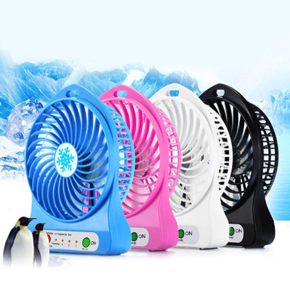 Zomer Draagbare Mini Ventilator 3 Speed Verstelbare Fans Voor Thuis OfficeDesk Bureau Reizen USB Oplaadbare Ventilator Met LED Licht Handheld
