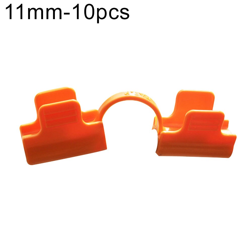 10pcs/lot Pipe Clamp Greenhouse Film Frame Vegetable Fruit Cover Insect Net Sunshade Net Fixing Clamp Clip Home Garden Tools: 11mm Yellow