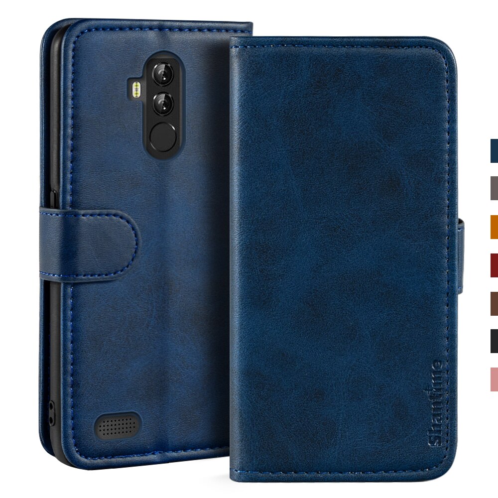 Case Voor Leagoo M9 Pro Case Magnetische Wallet Leather Cover Voor Leagoo M9 Pro Stand Coque Telefoon Gevallen: Blue