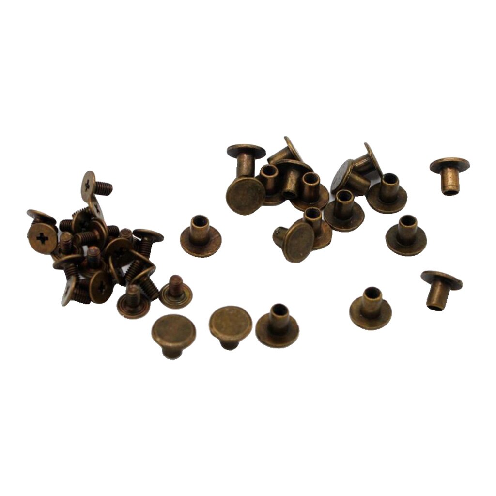 20 Sets Alloy Chicago Rivets Studs Punk for Scrapbooking Bookbinding
