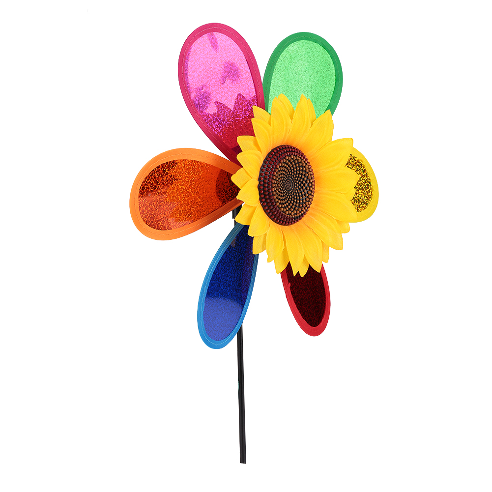 Sonnenblumen Windmühle Hof Farbe Zufällig Wind Spinner draussen Windrad Kunststoff 3D Rasen Wirbel Heimat Garten Party Spielzeug Dekoration