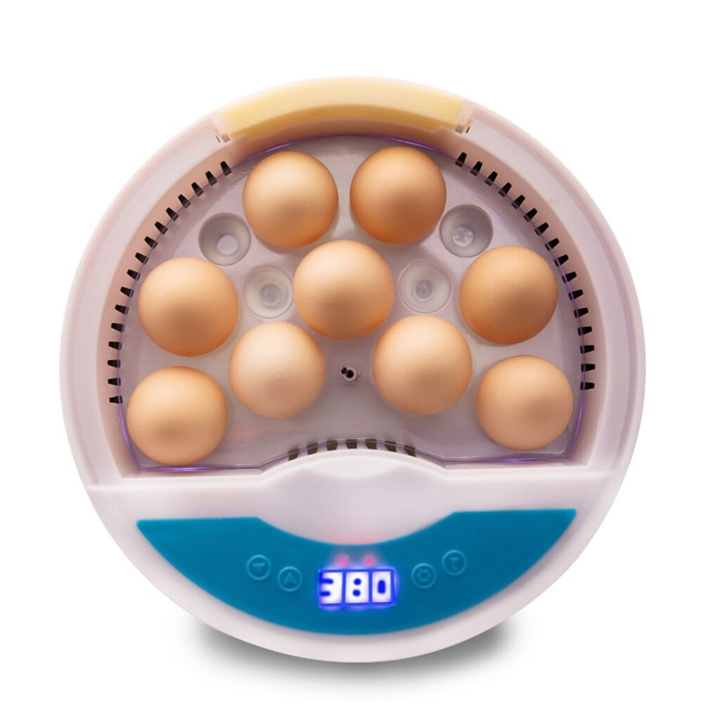 Newst Volautomatische Led Incubator 9egg Temperatuur Vochtigheid Kip Incubator Boerderij Broederij Machine Accessoires Voor Vogel Kwartel