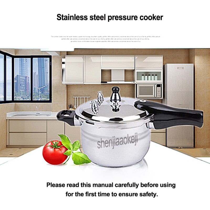 2L Stainless steel pressure cooker 16cm Cooking Pan Household kitchen stew pot Commercial Pressure cooker stove Kitchenware 1pc