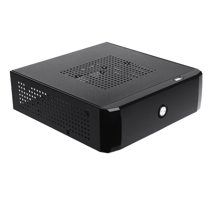 Fonte de alimentação desktop gaming htpc host office casa 2.0 usb mini itx com radiador buraco computador caso prático chassi horizontal