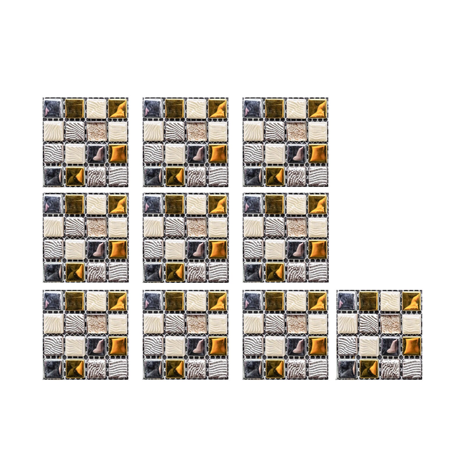 10pc 3d Crystal Tile Stickers Diy Waterproof Self-adhesive Wall Stickers Wall Art Decals For Bar Counter Kitchen Bathroom Decor: K