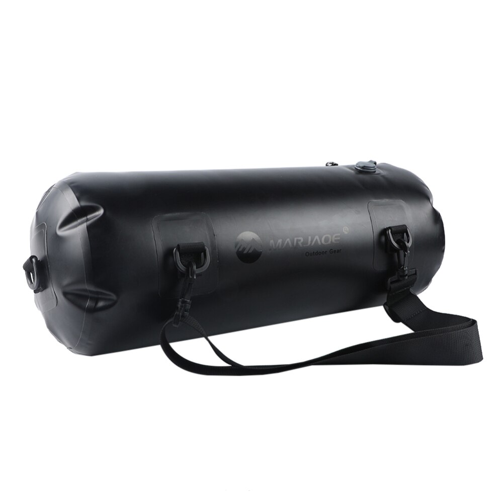 12L Large Capacity Fully Airtight TPU Outdoor Waterproof Swimming Bag Backpack Dry Double Shoulder Bag Handbag Pouch for Beach: Black