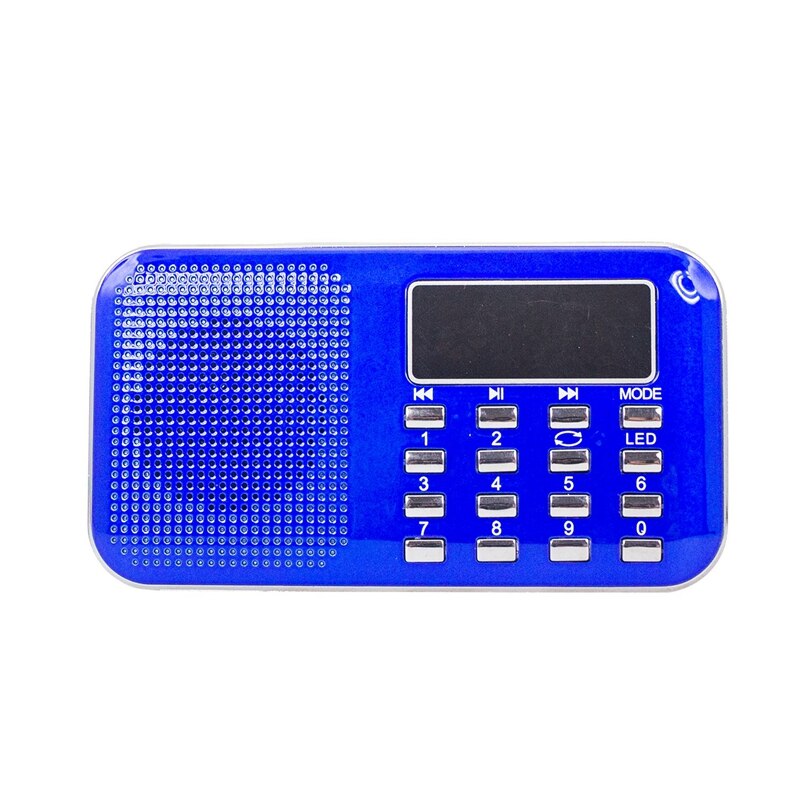 L-218AM Portable Multi Band Digital Auto Radio Scanner FM Am Pocket Radio with Mini Speaker Mp3 Player: Blue