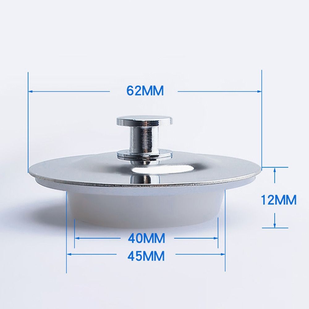 Universal badplugg i rostfritt stål mässingspackning 40mm handfatsplugg för 42mm hål/badrum/kökshandfat/reservdelar