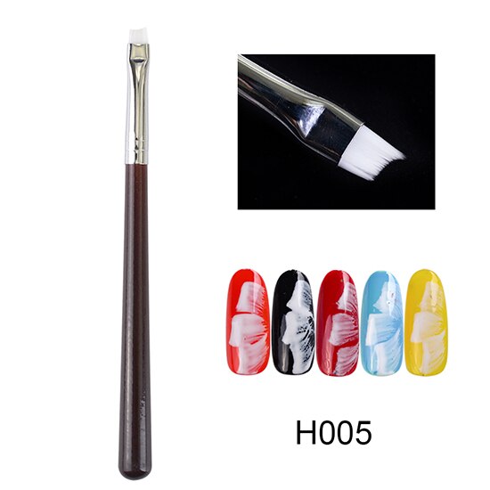 1 pinceau nail art pour peinture, dessin, vernis, poudre, fleur, dégradé, gel uv, dessin, nail art, manucure, poignée trh 001-008: H005