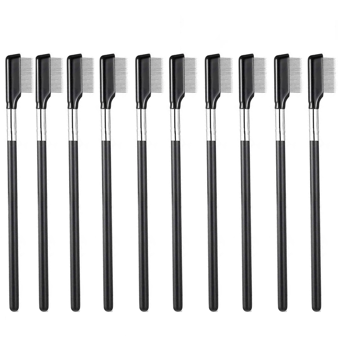 1 brocha de maquillaje para cejas, peine de pestañas de acero inoxidable, brochas de maquillaje para pestañas, 2 lados, herramientas cosméticas de belleza para el cuidado múltiple: YELLOW