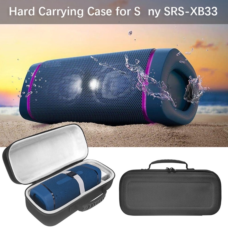 Vierkante Schokbestendige Tas Hard Cover Beschermhoes Box Voor Sony SRS-XB33 Extra Bass Draadloze Bluetooth Speaker En Accessoires