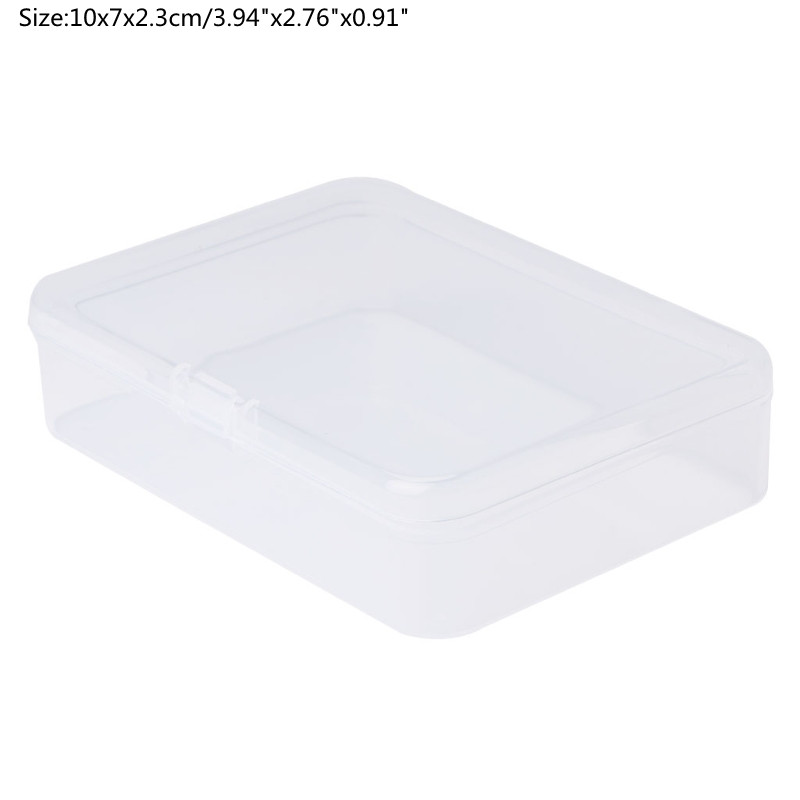 1 Pc Rectangular Plastic Clear Transparent Storage Box Collection Container Organizer Small Items Holder Mini Box