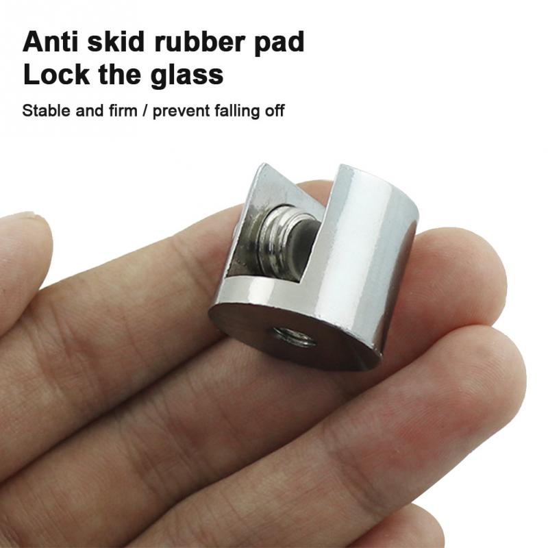 8 stk hardware hjørne vindue justerbar hylde fast altan zink legering badeværelse glas klemme anti korrosion mini cylindrisk form