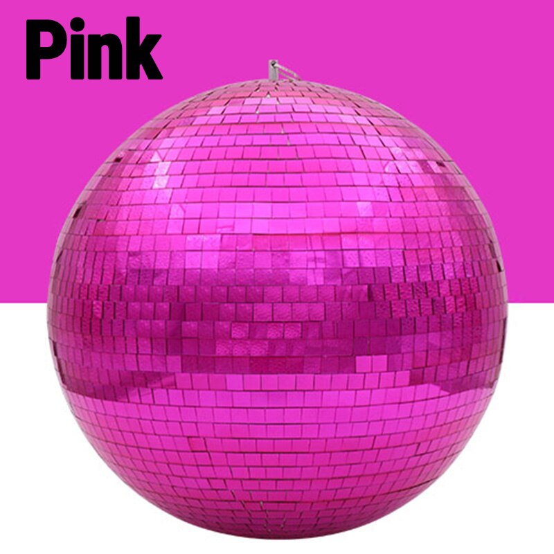 Bola de cristal reflectante giratoria de 90- 220V para dj, bar, ktv, Bola de discoteca, decoración de escenario, concierto, boda, hotel, bola de cristal colorida: Rosa / diameter 10cm 3.93in