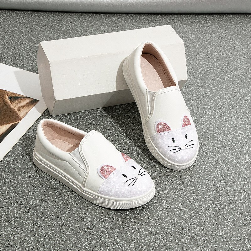 Children Loafers Student White Breathable Spring Autumn Flats Girls Leather Shoes Baby Princess Kids 04: 24