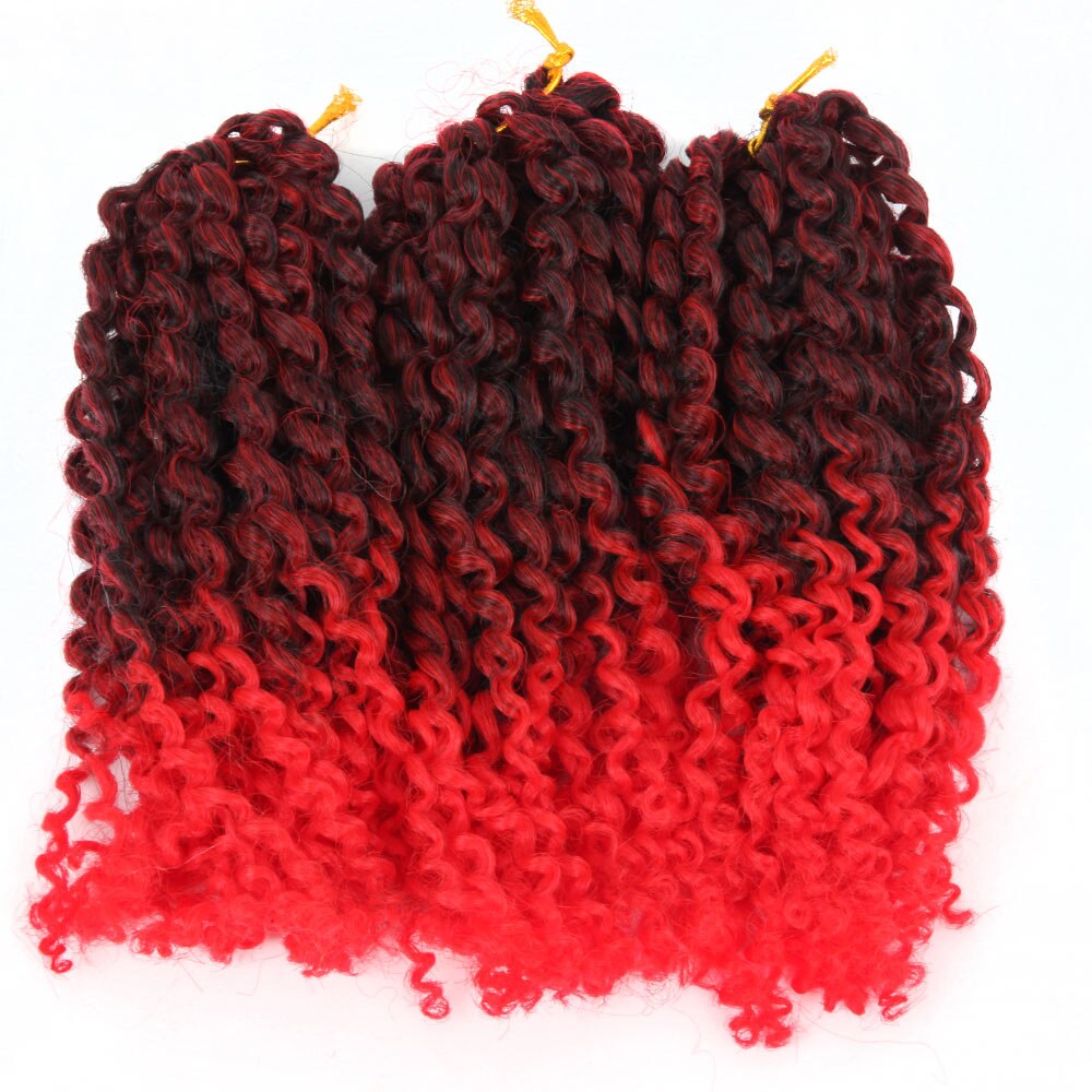 Pageup Marley Braids Hair For Women Ombre 1B/Blue 8 Inch Synthetic Crochet Braids Braiding Hair Extensions 3Pcs/Pac