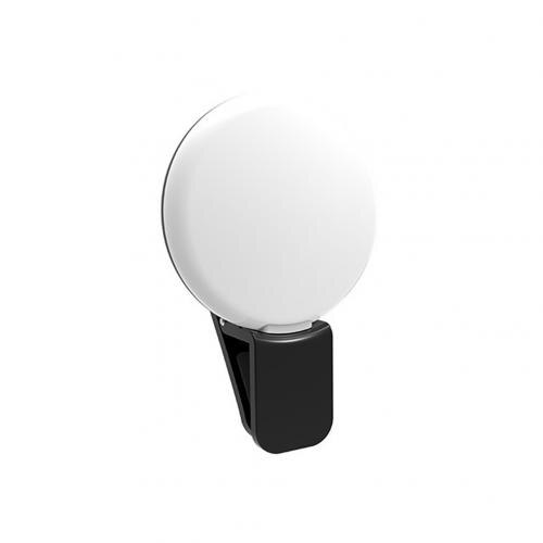 Pince sur rond universel LED téléphone portable Selfie photographie Flash lumière de remplissage: Black