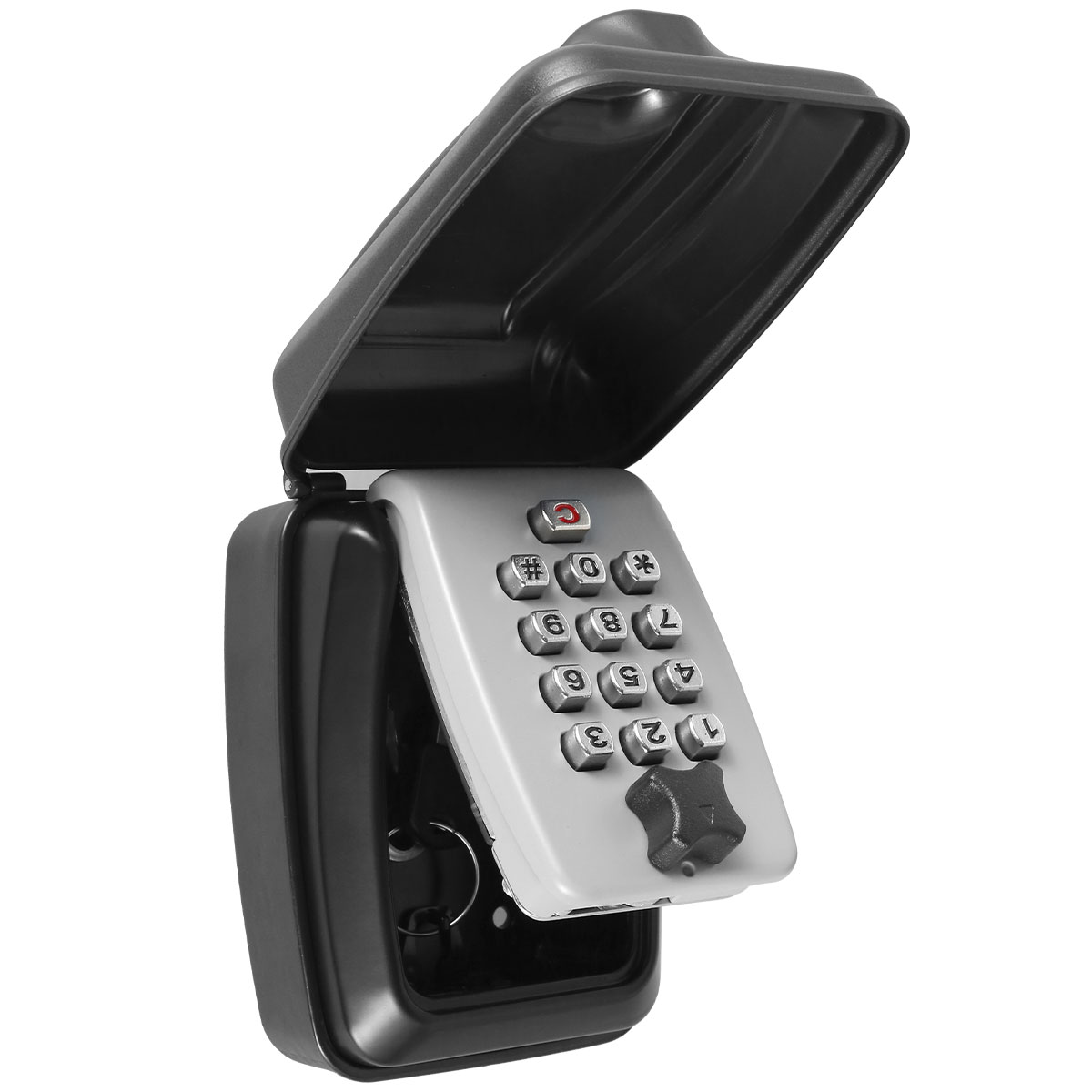 Wall Mounted Key Lock Box 12 Digit Combination Password Code Security Lock for Home Office Key Safe Secret Storage Box Organizer: black