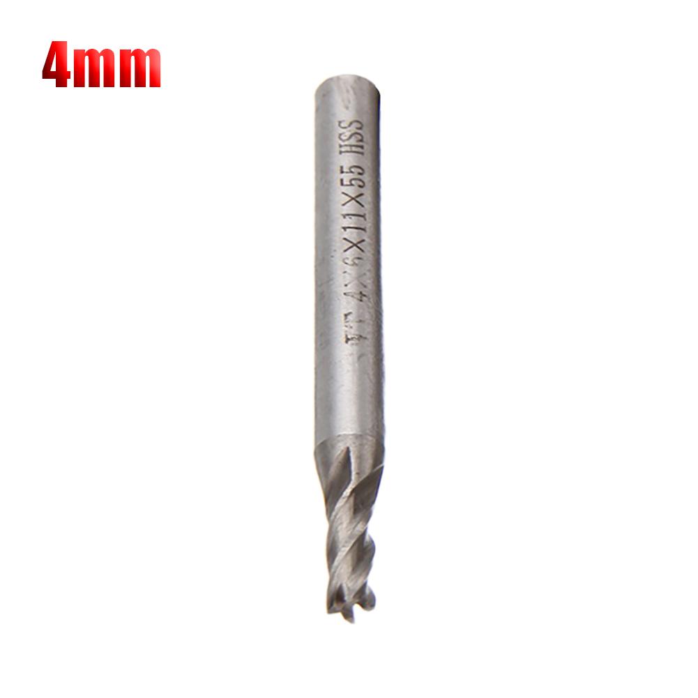 1pc HSS-AL 4 Flute End Mill Straight Shank Drill Bit Metal End Processing Mill Cutter Drill Bit Tool Power Tool Accessories: 4mm
