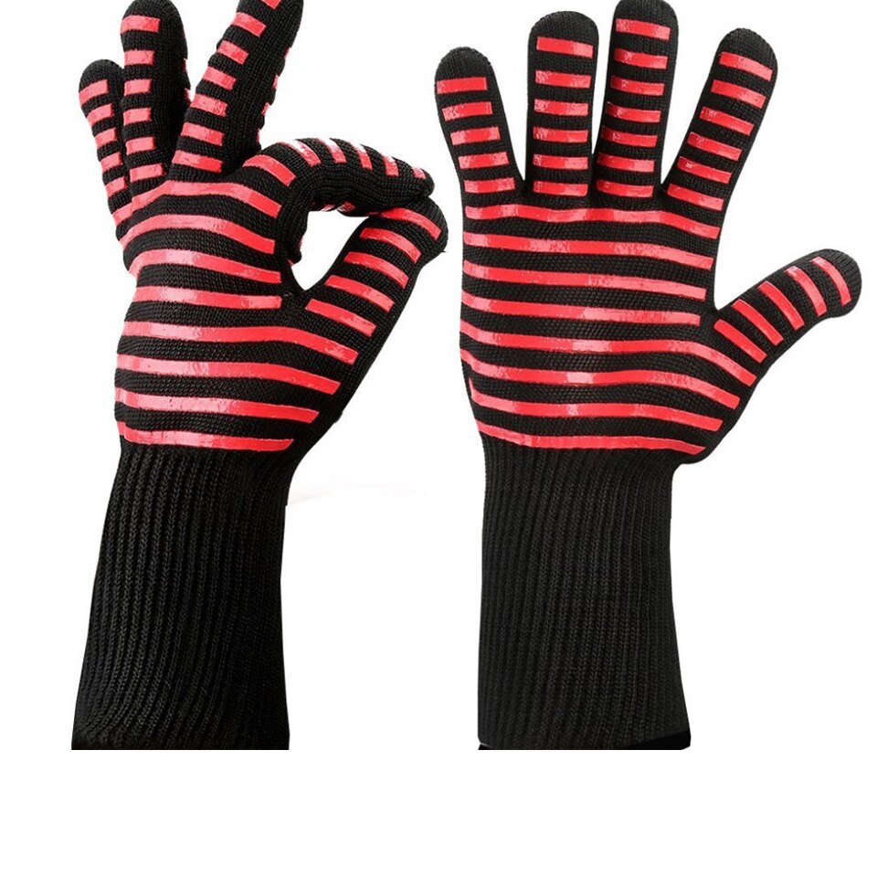 1 par luvas de forno luvas de alta temperatura resistência cozimento ferramentas de cozinha luvas de silicone resistente ao calor luvas de forno: G-1 pair