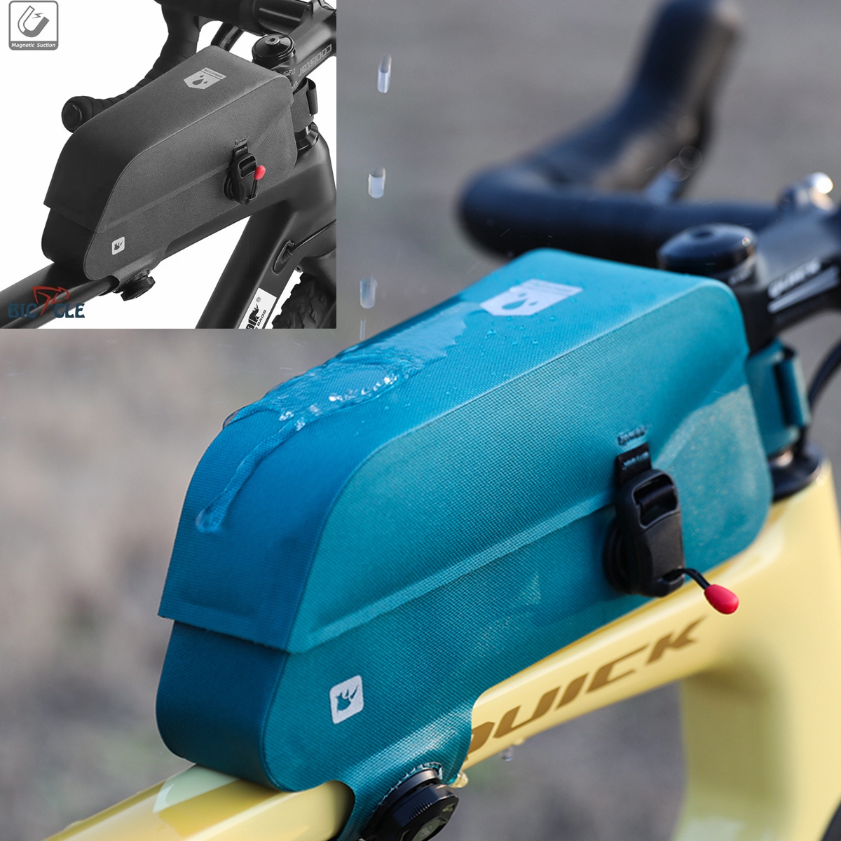 Fietstas Regendicht Fietsen Top Voorbuis Frame Telefoon Gereedschapstas Grote Capaciteit MTB Wegfietstas Zwart Fietsaccessoires