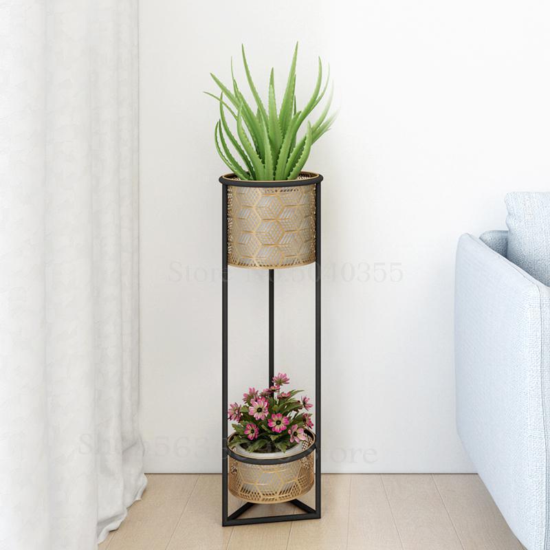 Europæisk smedejern blomsterhylde gryde rack stue interiør moderne minimalistisk hjem nordiske plante stativer: 80cm