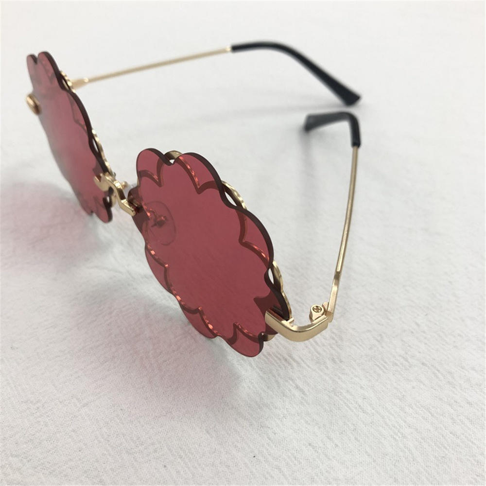 Kids Rimless Sunglasses Flower Frame Girls Sun Glasses Glasses Children Outdoor Goggles Cute Style Party Eyewear