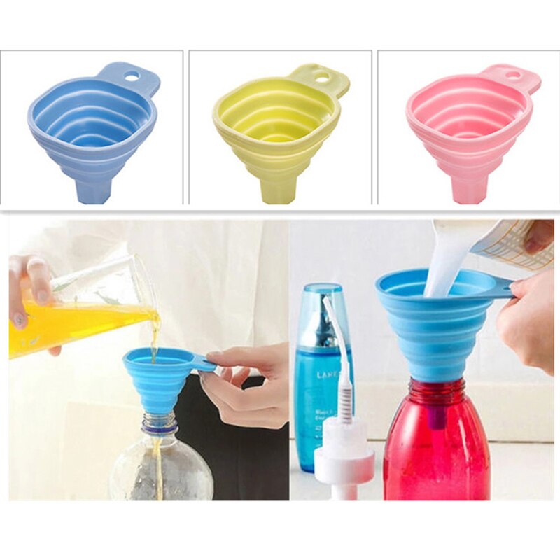 4-delig - snelvulfunctie - trechter voor de keuken groot en klein (4-delig, rood
