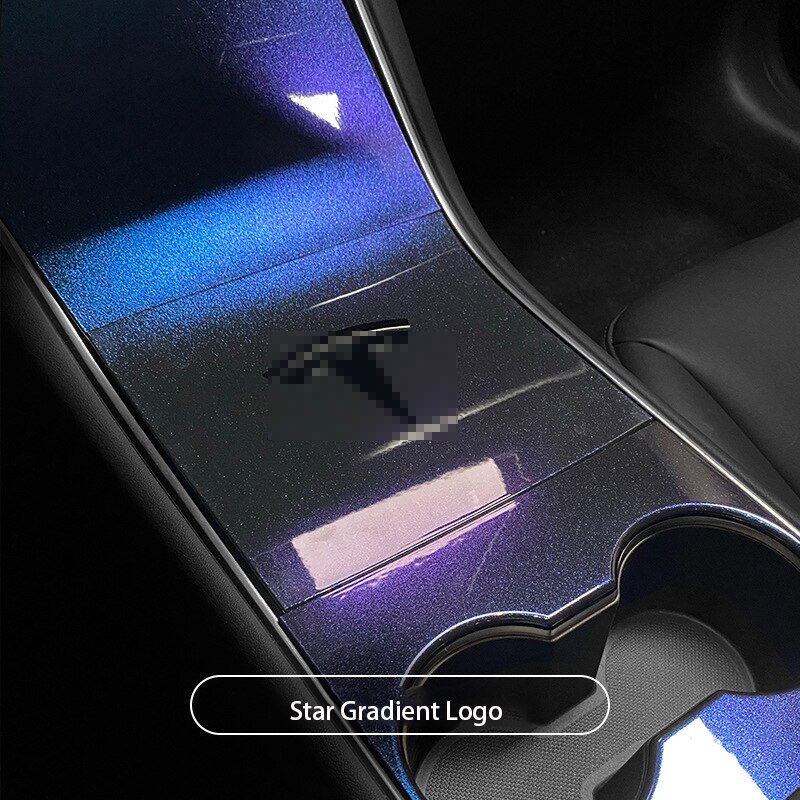 Car Central Control Panel Protective Patch for Tesla Model 3 Central Console Three Patch for Tesla Model 3/Y: Star gradient logo