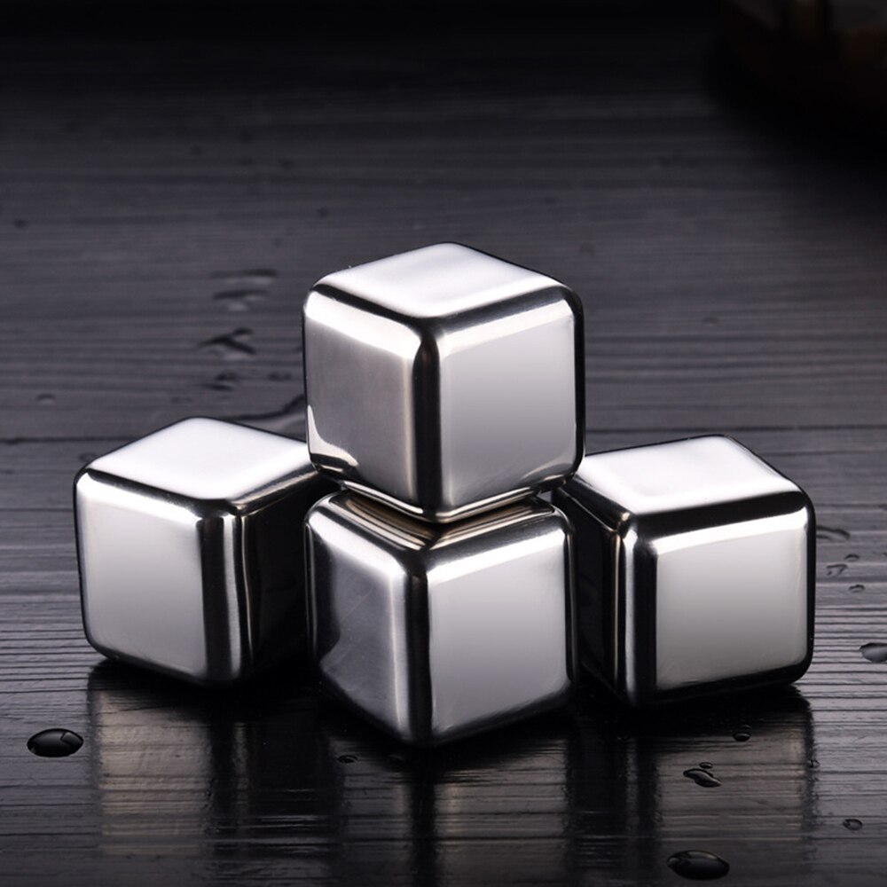 1pc herbruikbare ijsblokjes van roestvrij staal, ijsblokjes van metaal, bevroren toren, ijsgranulator, wijn, bierkoeler, water, whiskysteen