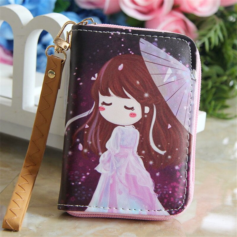 Cute Short Wallet Girl Korean Girl Purse Soft Surface PU Leather Cartoon Portable Wallet for Girls Small Coin Purse: 8